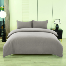 Khaki Cotton Double Gauze Duvet Cover & Pillowcases Set, 230*220CM+50*75CM*2 - thumbnail 5