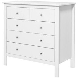 HOMCOM five-drawer cabinet, white minimalist style - thumbnail 7