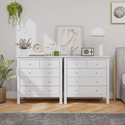 HOMCOM five-drawer cabinet, white minimalist style - thumbnail 6