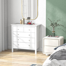 HOMCOM five-drawer cabinet, white minimalist style - thumbnail 4