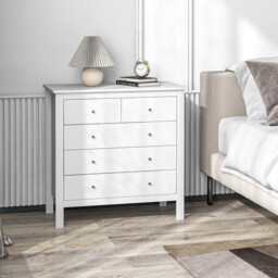 HOMCOM five-drawer cabinet, white minimalist style - thumbnail 2