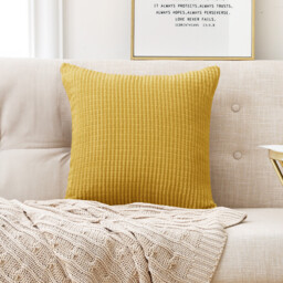 Deconovo Velvet cushion cover golden color 45*45cm 1pc - thumbnail 5