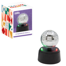 GLOBAL GIZMOS Table Lamp Disco Ball Rotating Silver/Multicolour Small - thumbnail 3