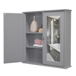 Croydex Bathroom Mirror Cabinet (58x56x13cm) - Ashby Grey