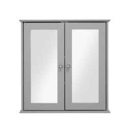 Croydex Bathroom Mirror Cabinet (58x56x13cm) - Ashby Grey - thumbnail 2
