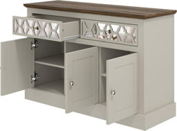 Galano Sufly 3-Door 2-Drawer Sideboard – Storage Cabinet with Drawers and Shelves for Living Room, Bedroom, or Kitchen – Light Grey/Oak Finish - thumbnail 1