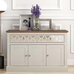 Galano Sufly 3-Door 2-Drawer Sideboard – Storage Cabinet with Drawers and Shelves for Living Room, Bedroom, or Kitchen – Light Grey/Oak Finish - thumbnail 7