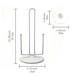 JU7CER Gray Kitchen Cleaning Paper Towel Holder - Countertop Standing, with Fixing Rod, Modern & Minimalist Design, Ideal for Home Use - thumbnail 2