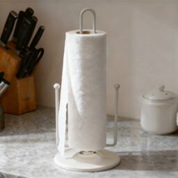 JU7CER Gray Kitchen Cleaning Paper Towel Holder - Countertop Standing, with Fixing Rod, Modern & Minimalist Design, Ideal for Home Use - thumbnail 7
