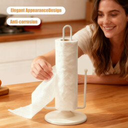 JU7CER Gray Kitchen Cleaning Paper Towel Holder - Countertop Standing, with Fixing Rod, Modern & Minimalist Design, Ideal for Home Use - thumbnail 6