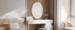 Melodieux Oval Wall Mirror 61x91cm Gold Circle Hanging Wall Home Decorative Wall Mounted Vanity Mirror for Bathroom Living Room Hallway - thumbnail 3