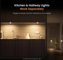 Yeelight Motion Sensor Closet & Under Cabinet Light A20 (20cm), Black Color – Magnetic Rechargeable Wireless LED Light with Auto On/Off Warm Lighting for Kitchen, Wardrobe & Hallway - thumbnail 5