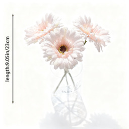 3Pcs 9.05in/23cm Artificial Silk Gerbera Flowers Wedding Home verandahs Table Decor Fake Daisy Chrysanthemum Party Home Decoration(pink) - thumbnail 4