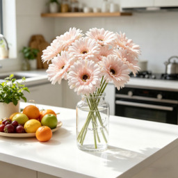 3Pcs 9.05in/23cm Artificial Silk Gerbera Flowers Wedding Home verandahs Table Decor Fake Daisy Chrysanthemum Party Home Decoration(pink) - thumbnail 7