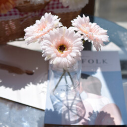 3Pcs 9.05in/23cm Artificial Silk Gerbera Flowers Wedding Home verandahs Table Decor Fake Daisy Chrysanthemum Party Home Decoration(pink) - thumbnail 5