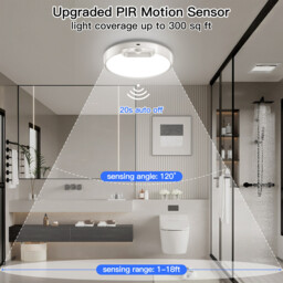" New Upgraded Motion Sensor Ceiling Light, 8 Inch 500LM LED Ceiling Light with Remote, 8000mAh Battery Powered Rechargeable Dimmable Sensor Lights for Bathroom Garage Shed Loft Hallway Stair" - thumbnail 7