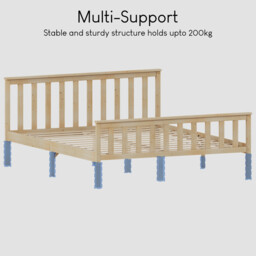 Vida Designs Bed Frame Milan Wooden High Foot Pine King - thumbnail 3