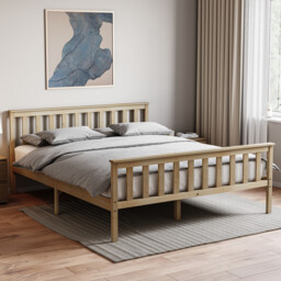 Vida Designs Bed Frame Milan Wooden High Foot Pine King - thumbnail 1