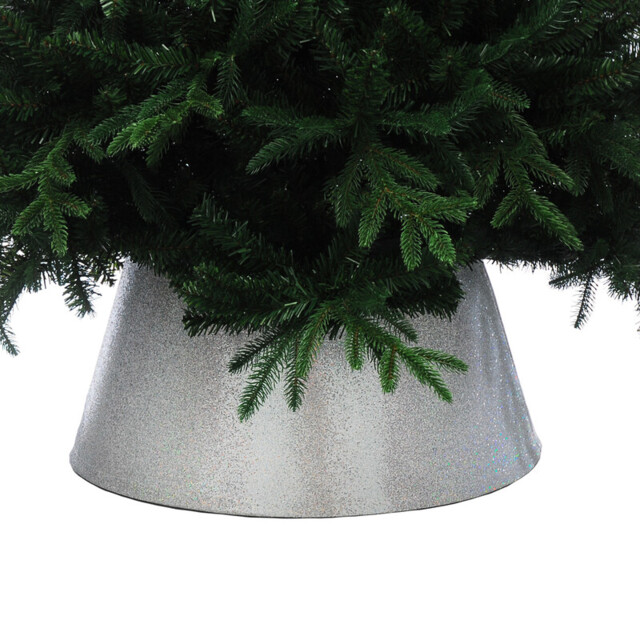 Festive 56Cm X 25Cm Silver Xmas Tree Skirt - image 1