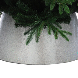 Festive 56Cm X 25Cm Silver Xmas Tree Skirt - thumbnail 2