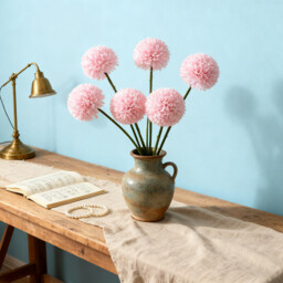 Wei's Moment 6Pcs Artificial  Flowers Artificial Hydrangea Decoration for Wedding Vase Pink - thumbnail 1