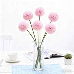 Wei's Moment 6Pcs Artificial  Flowers Artificial Hydrangea Decoration for Wedding Vase Pink - thumbnail 3