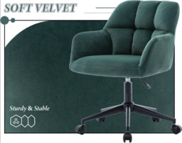 chairus Desk Chair Velvet Home Office Chair 360° Swivel Task Chair with Adjustable Height - thumbnail 6
