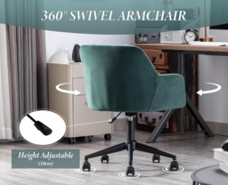 chairus Desk Chair Velvet Home Office Chair 360° Swivel Task Chair with Adjustable Height - thumbnail 5