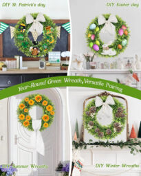 24 Inch Large Boxwood Wreath-1pcs - thumbnail 4