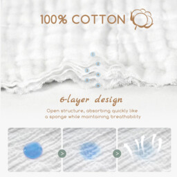 LeBonsoir Towels， BABY Muslin Squares Cloth for Baby， 2 combination packageCotton Burp Cloths for Newborn， Absorbent & Breathable and Ideal to Clean， Wipe & Cover Newborns-Dreamy Whale Whisper(25*50cm*1，70*140cm*1) - thumbnail 4