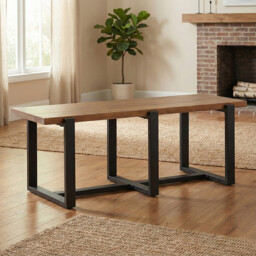 Dining Bench Pembroke Pine Natural/Black - thumbnail 1