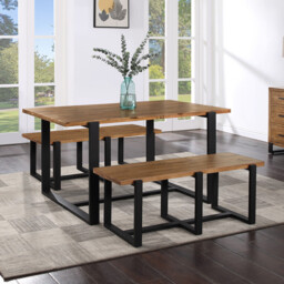Dining Bench Pembroke Pine Natural/Black - thumbnail 2
