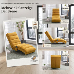 URBAN MEUBLE  Fabric Relaxation Chaise Lounge Chair 55x162x84 cm - thumbnail 2