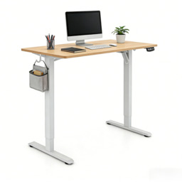 ochama Electric Standing Desk, Oak Colour, 120*60cm, Full Board Tabletop, 2-Level Memory Height, 70KG Load Capacity, UK Standard & CE Dual Certification, Eco-Friendly Tabletop, Desk for Office / Study / Gaming - thumbnail 1