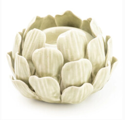 Candlelight Candle Holder Tealight Artichoke Ceramic Light Green