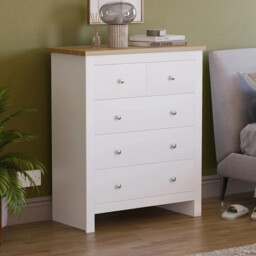 Vida Designs Drawer Chest Arlington 5 Drawers White/Oak Effect - thumbnail 1