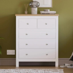 Vida Designs Drawer Chest Arlington 5 Drawers White/Oak Effect - thumbnail 4