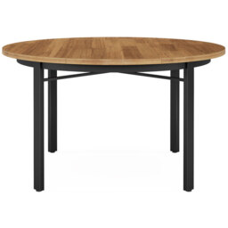 LANTINE Round Dining Table for 4-6 People, 118.5cm Kitchen Furniture Dining Room Table with Solid Metal Legs, Circle Dining Table for Dining Room, Kitchen (Chairs not included) - thumbnail 5
