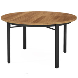 LANTINE Round Dining Table for 4-6 People, 118.5cm Kitchen Furniture Dining Room Table with Solid Metal Legs, Circle Dining Table for Dining Room, Kitchen (Chairs not included) - thumbnail 7