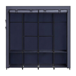 Ochama Freestanding Wardrobe with Heavy-Duty Steel Frame, Large Storage Closet Organizer with Multi-Tier Shelves and Full-Cover Dustproof Zippered Cover, 170x45x167cm Generous Capacity, Ideal for Living Room, Bedroom, Dorm, Apartment, Entryway, Blue - thumbnail 6