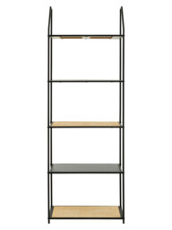Interiors by Premier Bookcase Depok Black/Rattan 5 Shelves - thumbnail 3