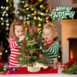 1 Pc 23.6in/60cm Mini Christmas Tree, Artificial Christmas Tree Indoor Small Christmas Table Decorated Christmas Tree with Red Berries and Christmas Baubles Artificial Tree Gift for Christmas Decoration Office Home - thumbnail 7