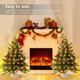 1 Pc 23.6in/60cm Mini Christmas Tree, Artificial Christmas Tree Indoor Small Christmas Table Decorated Christmas Tree with Red Berries and Christmas Baubles Artificial Tree Gift for Christmas Decoration Office Home - thumbnail 2