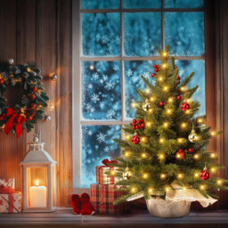 1 Pc 23.6in/60cm Mini Christmas Tree, Artificial Christmas Tree Indoor Small Christmas Table Decorated Christmas Tree with Red Berries and Christmas Baubles Artificial Tree Gift for Christmas Decoration Office Home - thumbnail 4