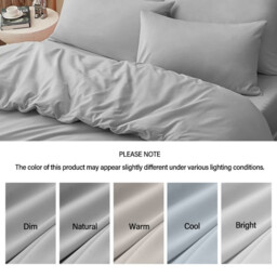 LeBonsoir Light Gray Duvet Cover Set，230x220cm/50x75cmx2 Soft Double Brushed Bedding Set， with Zip， 3 Pieces， Includes 1 Duvet Cover & 2 Pillowcases，NO Comforter - thumbnail 4