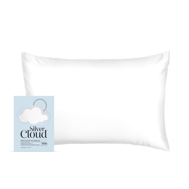 Silver Cloud Satin Silver Ion Infused Pillowcase White - image 1
