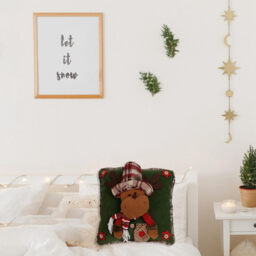 1Pc 16.14in/41cm Christmas Pillow Covers Cute 3D Snowman Reindeer Cushion Covers Holiday Pillow Cases for Sofa, Couch, Bed(Reindeer) - thumbnail 6