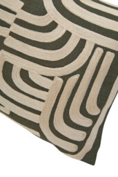 Bosie Cushion Ozella Embroidered Green/Cream Rectangle 30x50cm - thumbnail 2