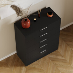 Vida Designs Drawer Chest Trega 5 Drawers Black - thumbnail 2
