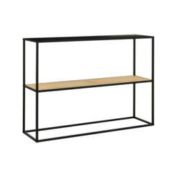 Interiors by Premier Console Table Depok Black/Rattan - thumbnail 1